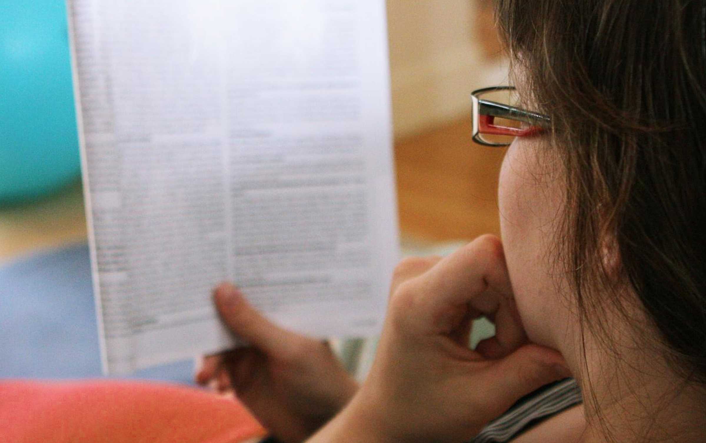 A woman reading